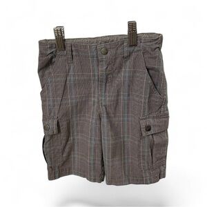 Kenneth Cole Reaction Kids Boys Toddler Charcoal & Blue Plaid Cargo Shorts 3T
